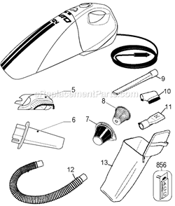 Part Location Diagram of 5102312-00 DeWALT Crevice Tool